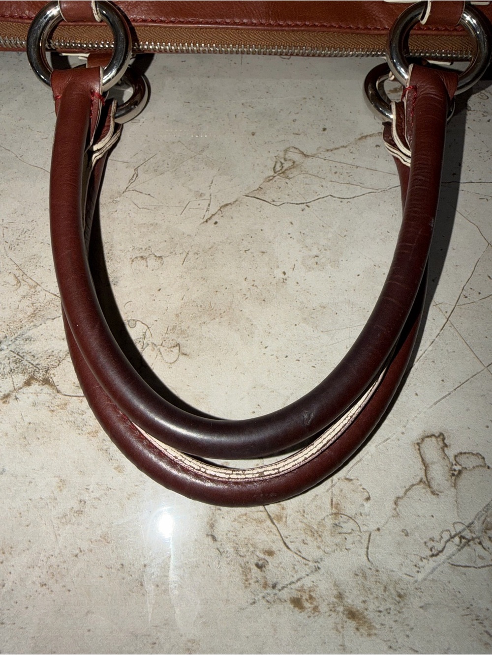 Marc Jacob’s East/West Brown Leather Top-Handle Satchel - Picture 13 of 16